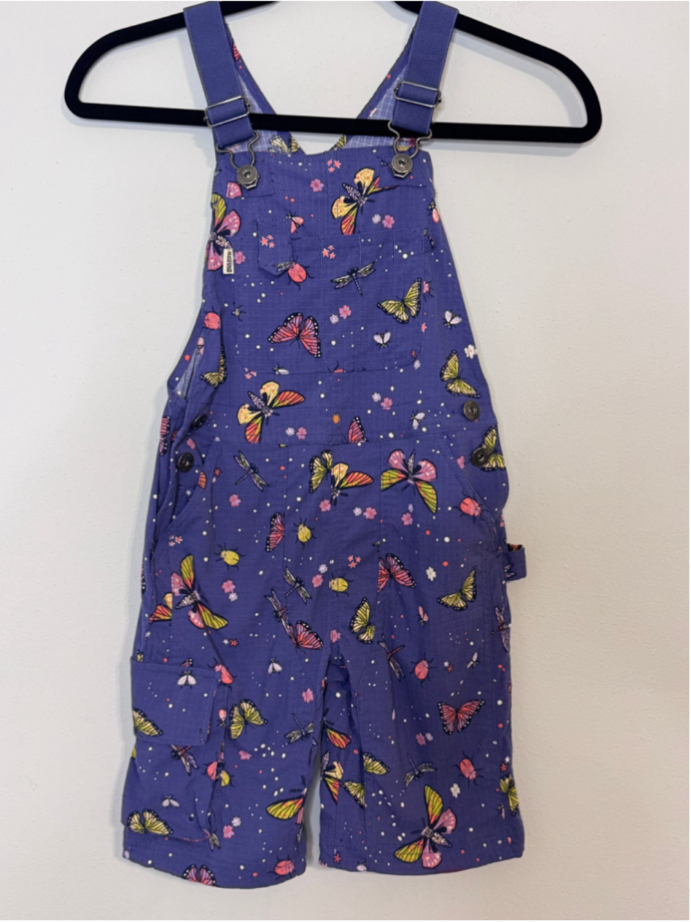 Duluth Trading Co. kids butterfly bug ripstop overalls shortalls Size 6
